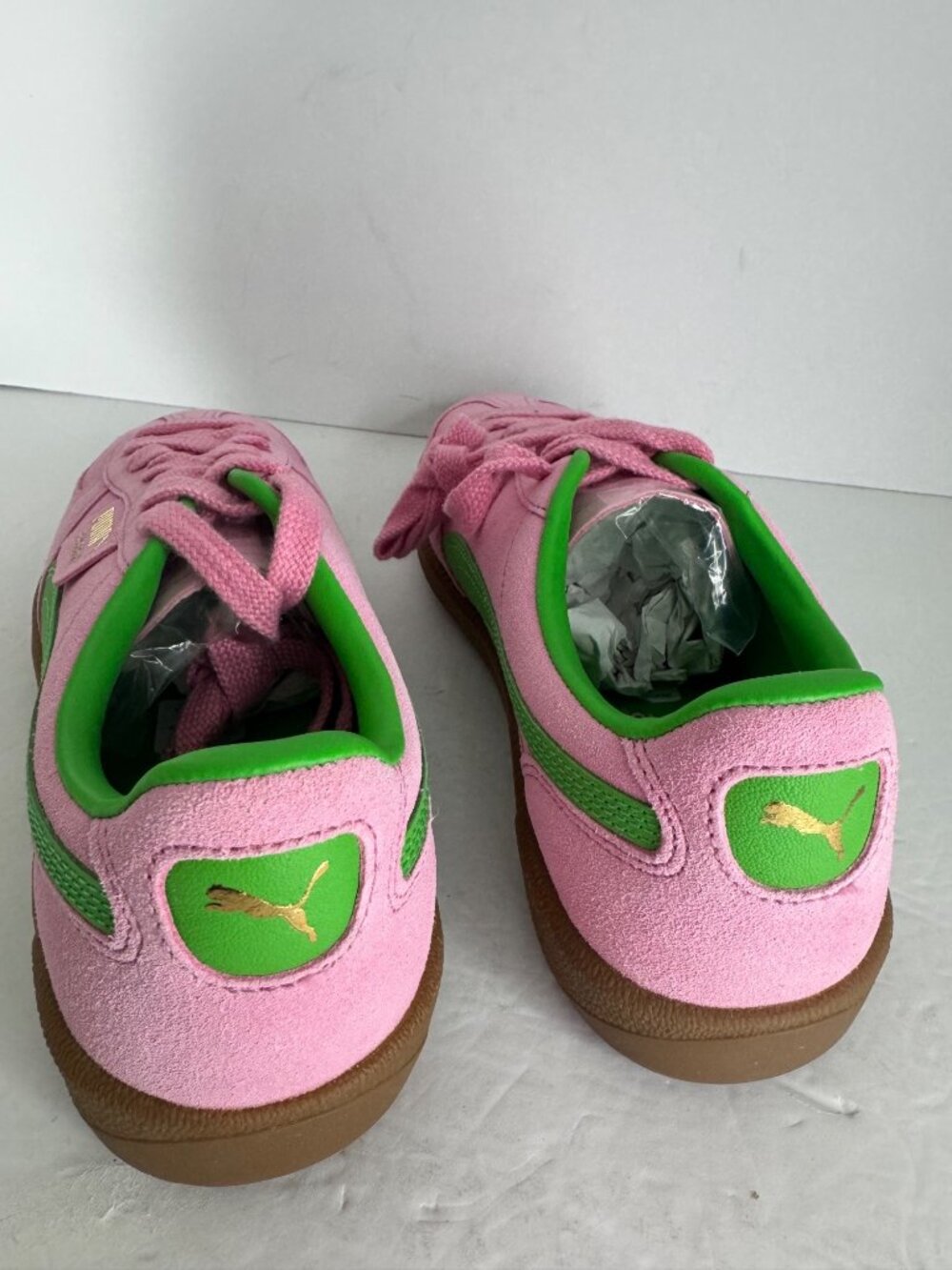 NIB Puma Palermo Special Pink Delight Puma Green-Gum EU 39 US 8.5 Suede - Picture 6 of 8